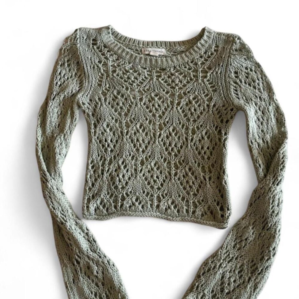 Aeropostale Women's Green and Grey Jumper